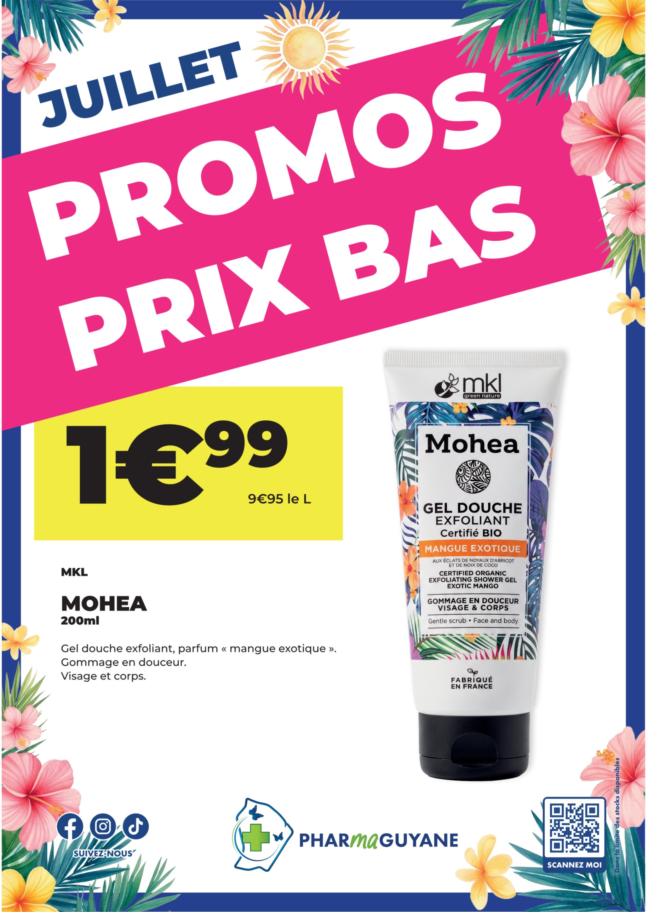 MOHÉA Gel douche exfoliant 200ml