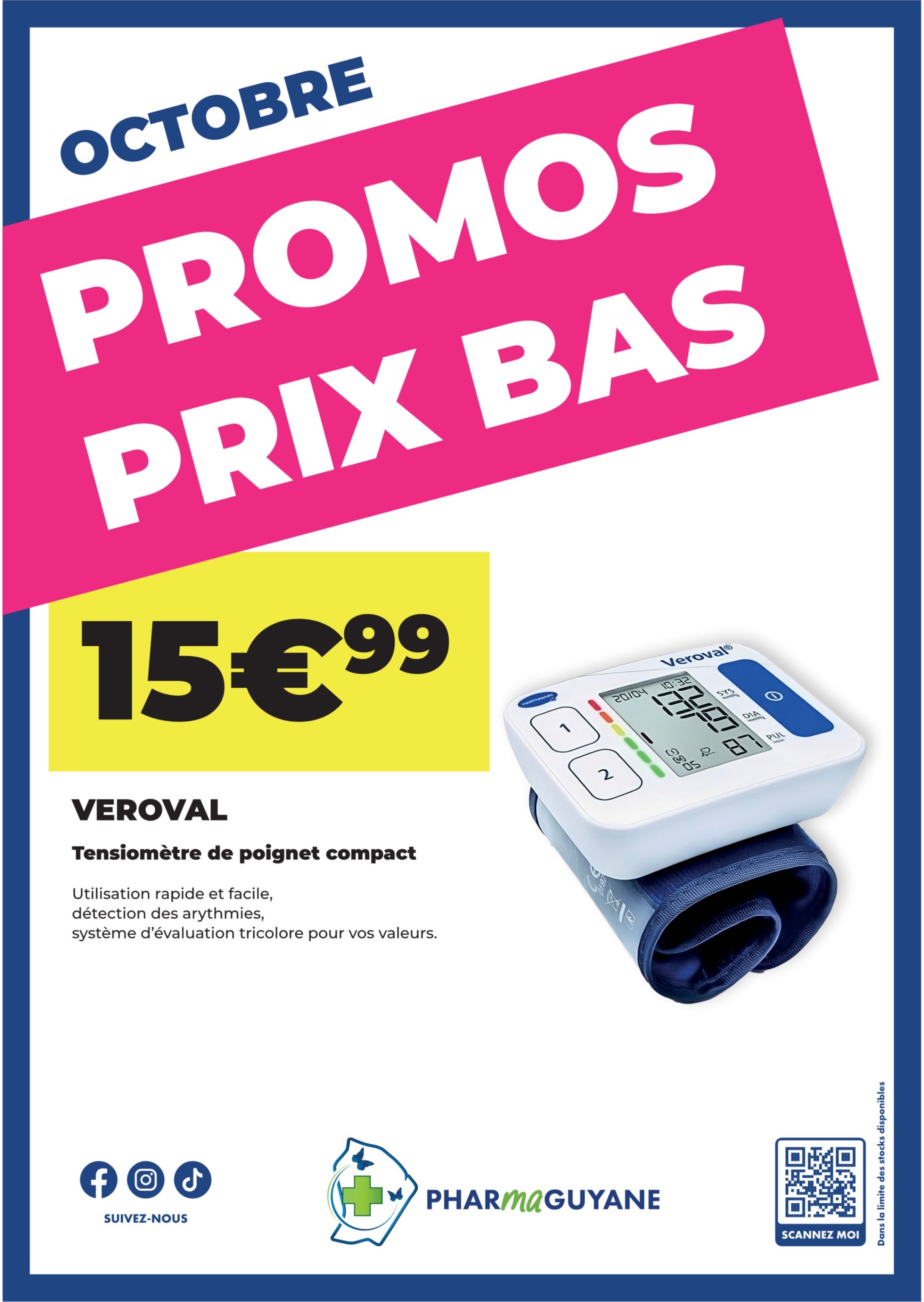 VEROVAL Tensiomètre de poignet compact