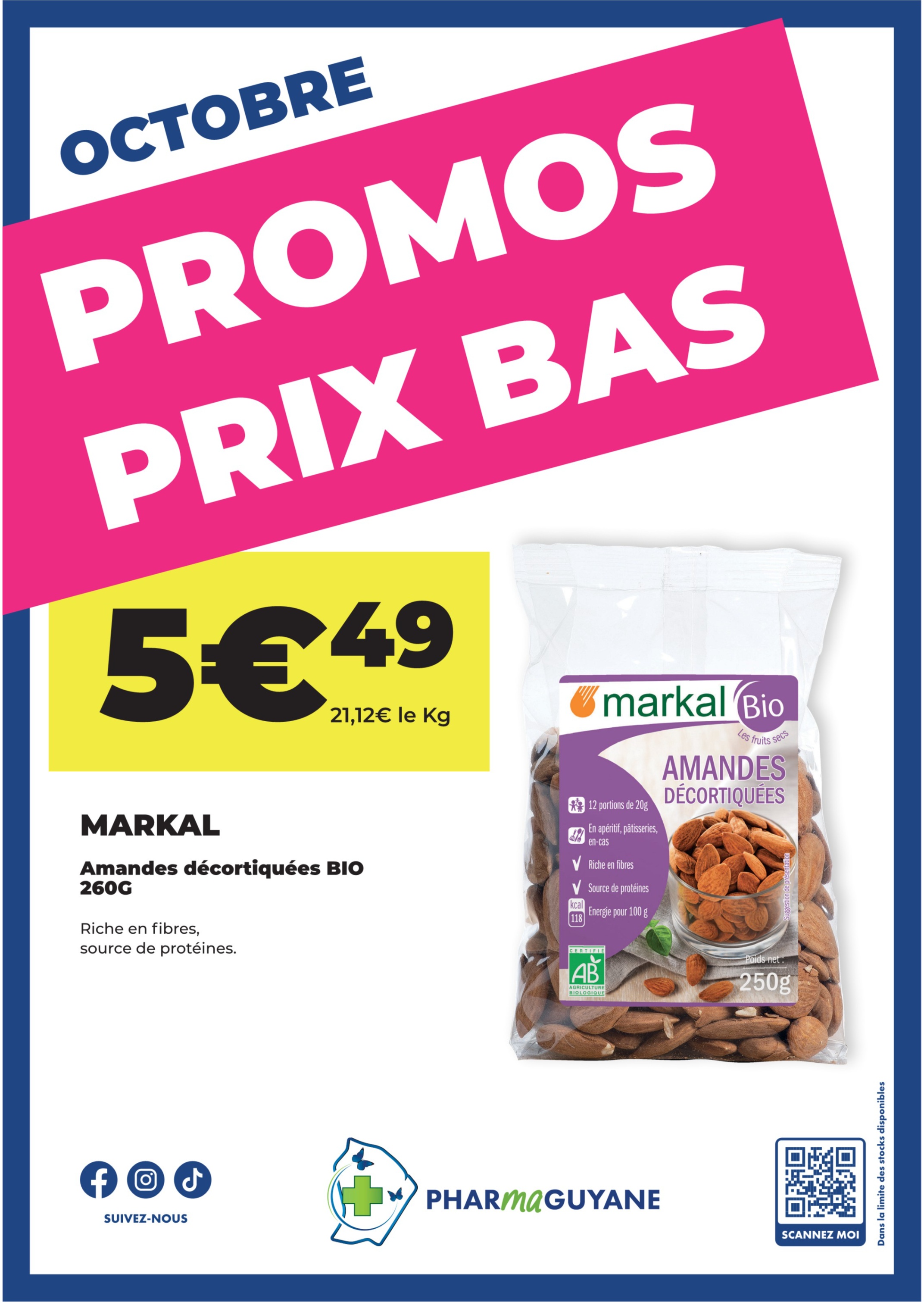 MARKAL Amandes décortiquées BIO 260G
