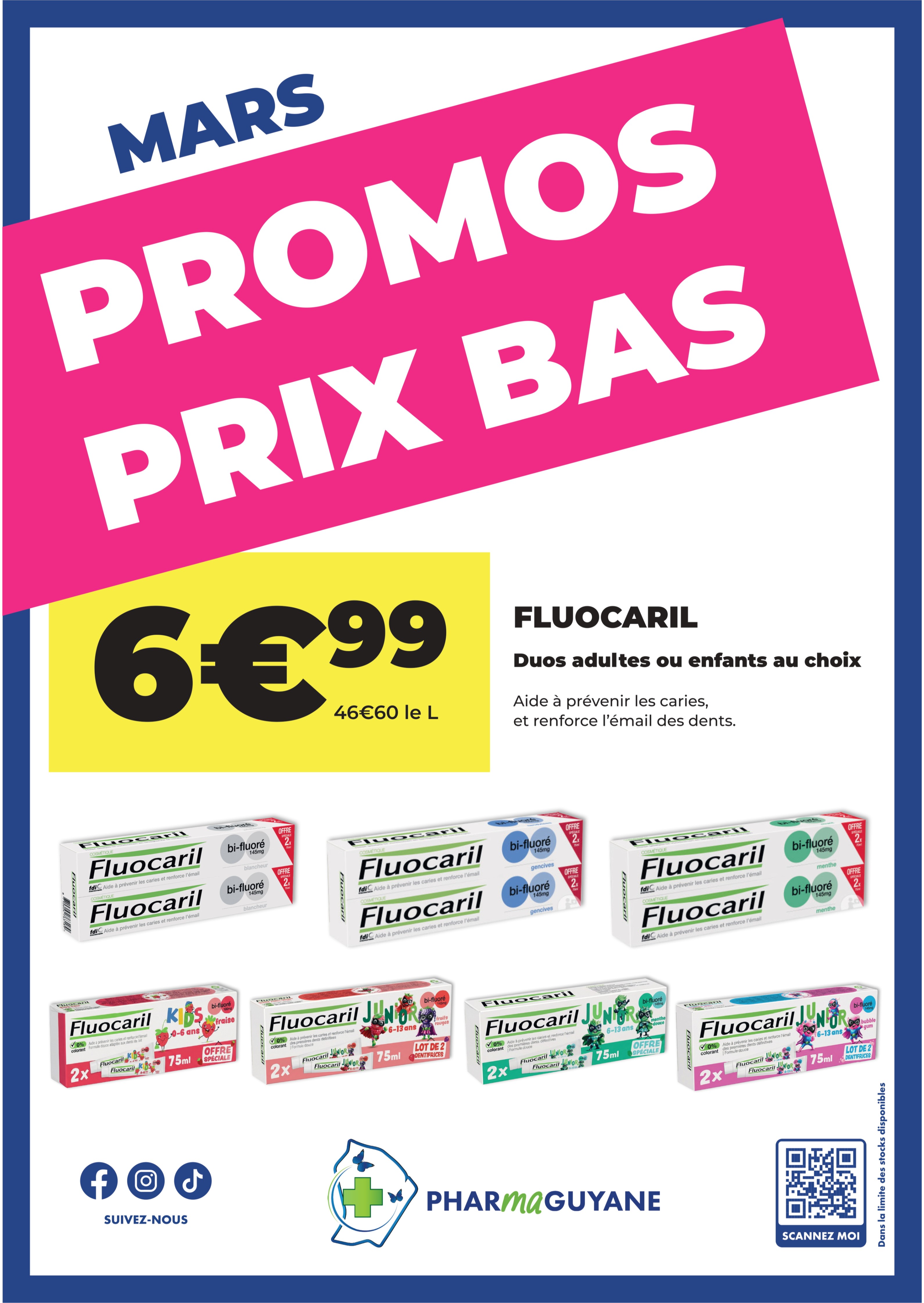 FLUOCARIL Duos adultes ou enfants au choix